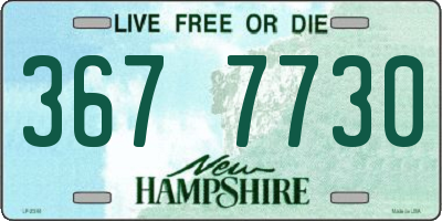 NH license plate 3677730
