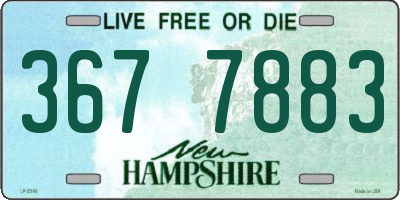 NH license plate 3677883