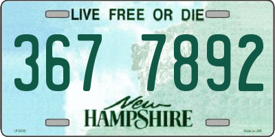NH license plate 3677892