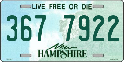 NH license plate 3677922