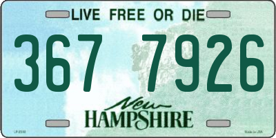 NH license plate 3677926