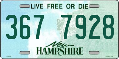 NH license plate 3677928