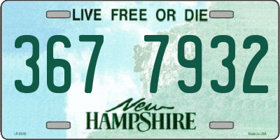 NH license plate 3677932