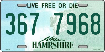 NH license plate 3677968