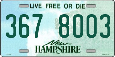 NH license plate 3678003