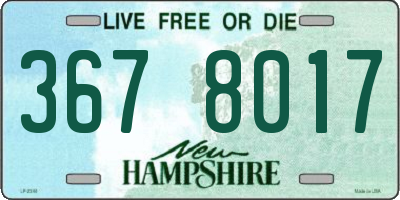 NH license plate 3678017