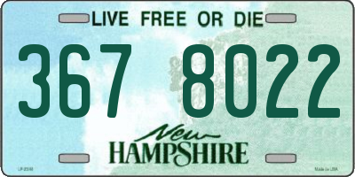 NH license plate 3678022