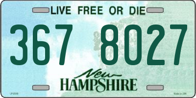 NH license plate 3678027