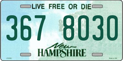 NH license plate 3678030