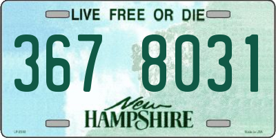 NH license plate 3678031