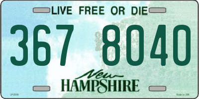 NH license plate 3678040
