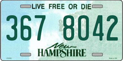 NH license plate 3678042