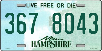 NH license plate 3678043