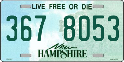NH license plate 3678053