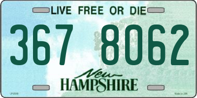 NH license plate 3678062