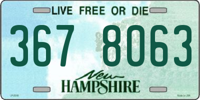 NH license plate 3678063