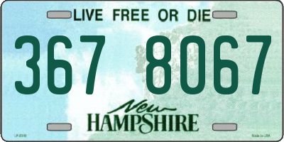 NH license plate 3678067