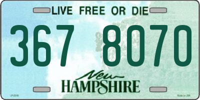 NH license plate 3678070