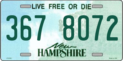 NH license plate 3678072