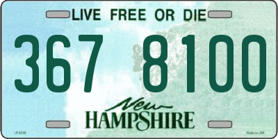 NH license plate 3678100