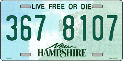 NH license plate 3678107