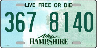 NH license plate 3678140