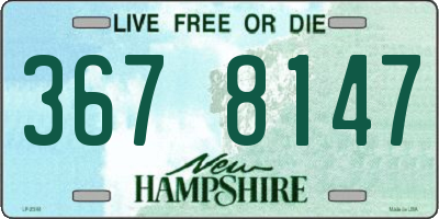 NH license plate 3678147