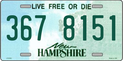 NH license plate 3678151