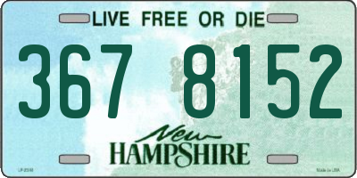 NH license plate 3678152