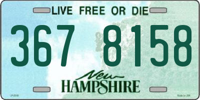 NH license plate 3678158
