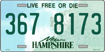 NH license plate 3678173
