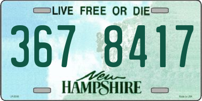 NH license plate 3678417