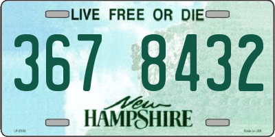 NH license plate 3678432