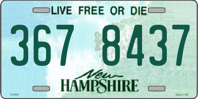 NH license plate 3678437