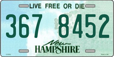 NH license plate 3678452