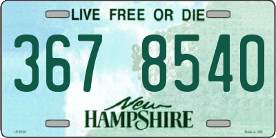 NH license plate 3678540