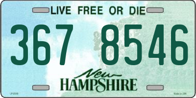 NH license plate 3678546