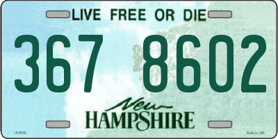 NH license plate 3678602