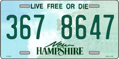 NH license plate 3678647