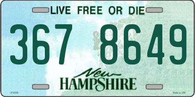 NH license plate 3678649
