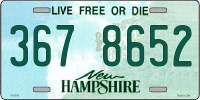 NH license plate 3678652