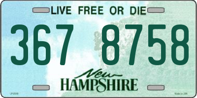 NH license plate 3678758