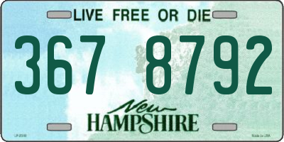NH license plate 3678792