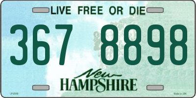 NH license plate 3678898