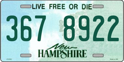 NH license plate 3678922