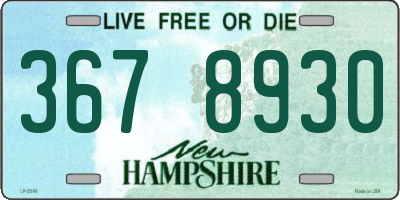 NH license plate 3678930