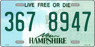 NH license plate 3678947