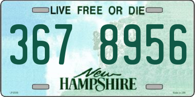 NH license plate 3678956