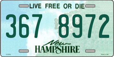 NH license plate 3678972