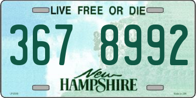 NH license plate 3678992